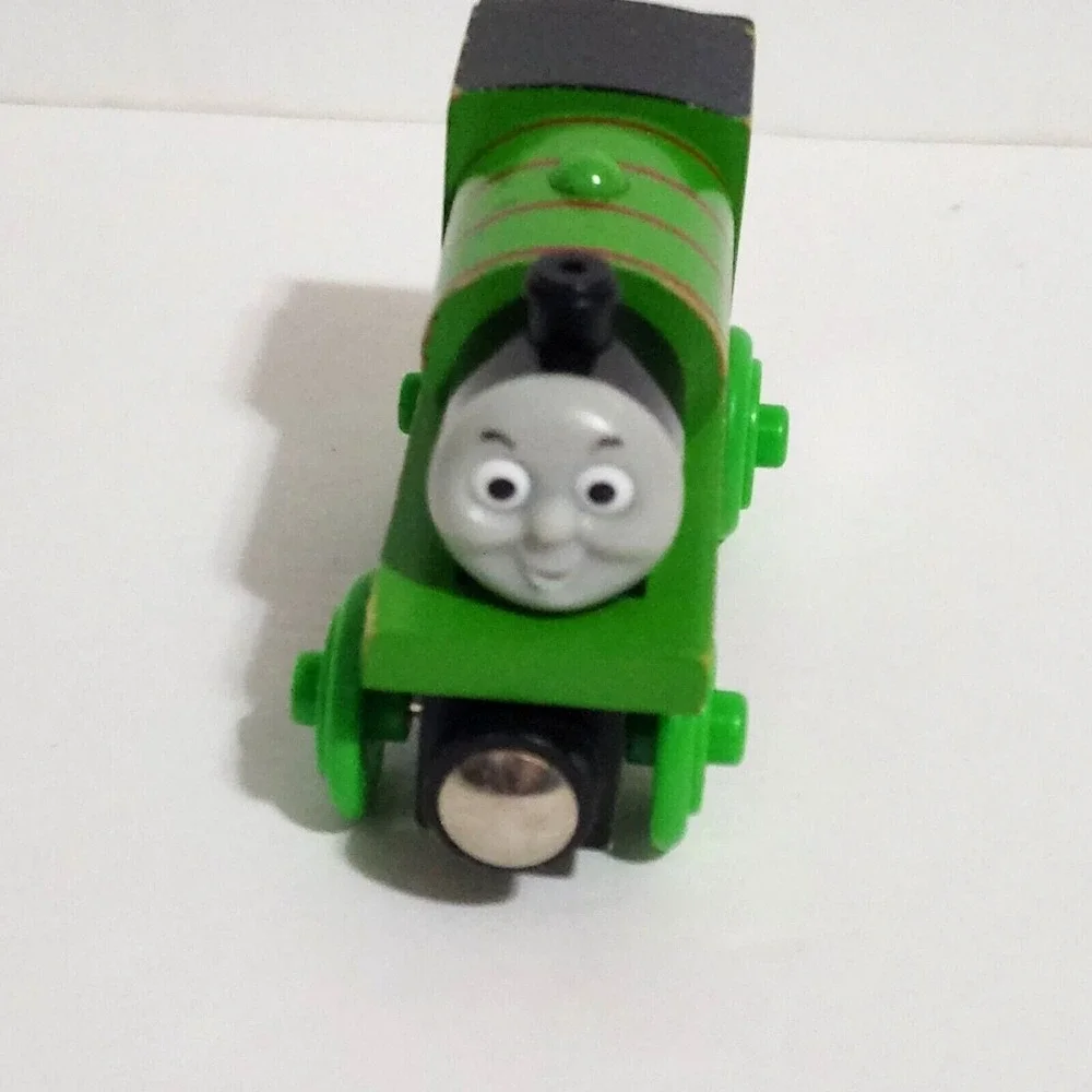 Mattel Thomas & Friends Percy #6 Green Wooden Train Engine Loose Figure 3